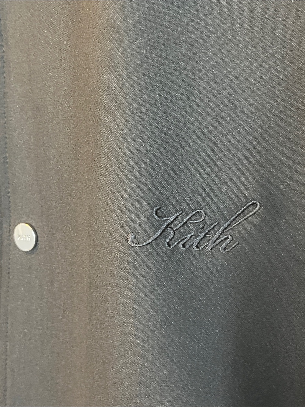 Kith Black Script Logo Snap-Front Jacket Large - Picture 3 of 15